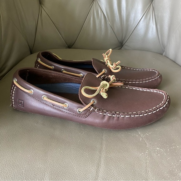 Sperry Hamilton 1 Eye Drivers Shoes Brown Leather STS10625 Men’s Size 12 - Picture 1 of 8